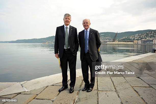 Gabriele Galateri di Genola President of Generali Group and CEO of Generali Group Mario Greco attend the Assicurazioni Generali S.p.A. Shareholders...