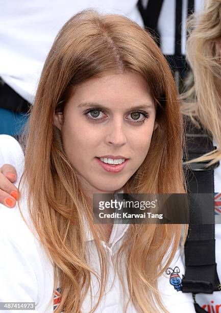 Princess Beatrice attends a photocall to launch the Virgin STRIVE Challenge held at the 02 Arena on April 30, 2014 in London, England.