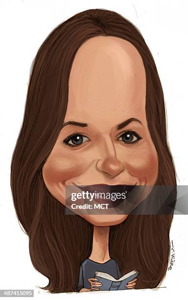 Dpi Chris Ware caricature of actress Dakota Johnson, star of "Fifty Shades of Grey".