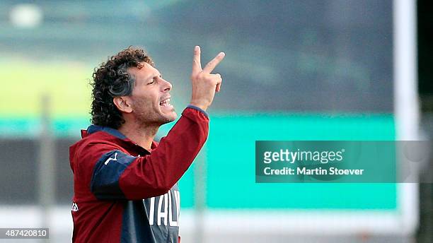 Headcoach Alessandro del Canto of U17 Italy during the match between U17 Germany v U17 Italy at Weserstadion "Platz 11" on September 9, 2015 in...