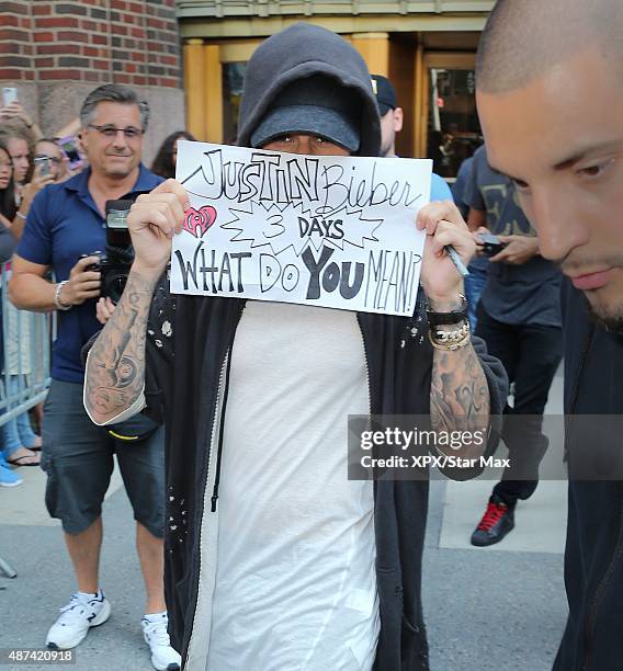 Justin Bieber is seen on August 24, 2015 in New York City.