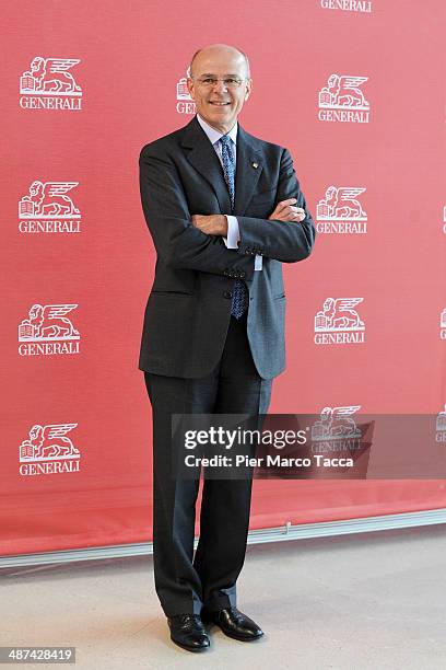 Of Generali Group Mario Greco and poses for a photo during the Assicurazioni Generali S.p.A. Shareholders General Meeting on April 30, 2014 in...