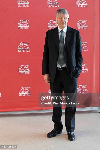 President of Generali Group Gabriele Galateri di Genola and poses for a photo during the Assicurazioni Generali S.p.A. Shareholders General Meeting...