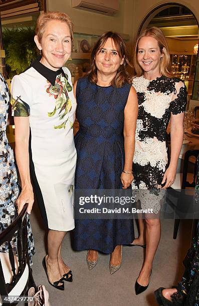 Justine Picardie, Alexandra Shulman and Kate Reardon attend a private dinner celebrating the launch of the first Erdem flagship store on September 9,...