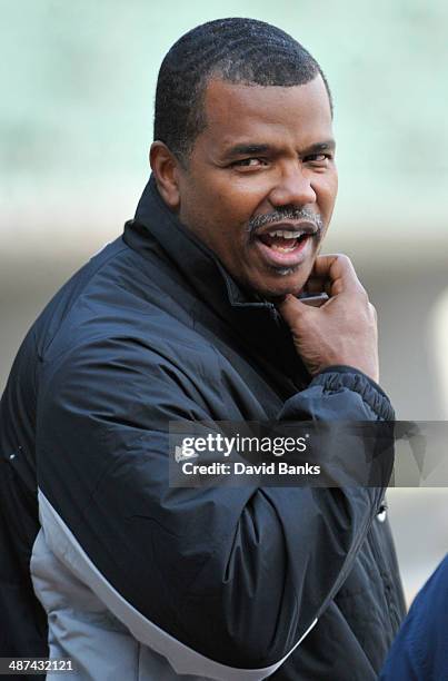 Kenny Williams Executive Vice President of the Chicago White Sox before the game between the Chicago White Sox and the Detroit Tigers on April 29,...