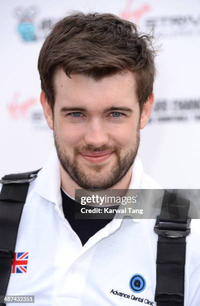 Jack Whitehall attends a photocall to launch the Virgin STRIVE Challenge held at the 02 Arena on April 30, 2014 in London, England.