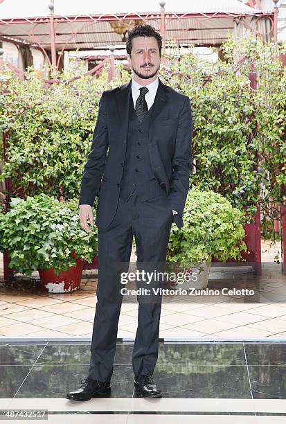 Luca Bizzarri attends 'Un fidanzato per mia moglie' photocall at Hotel Baglioni on April 30, 2014 in Milan, Italy.