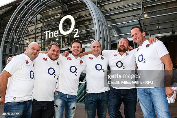 Rugby fans arrive at the Wear The Rose Live Official England Send off event hosted by O2 at The O2 Arena on September 9, 2015 in London, England. The...