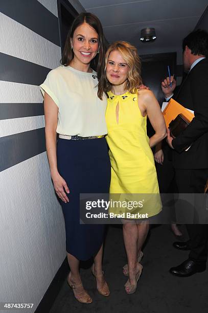 Actresses Sutton Foster and Celia Keenan-Bolger attend the 2014 Tony Awards Meet The Nominees Press Reception at the Paramount Hotel on April 30,...