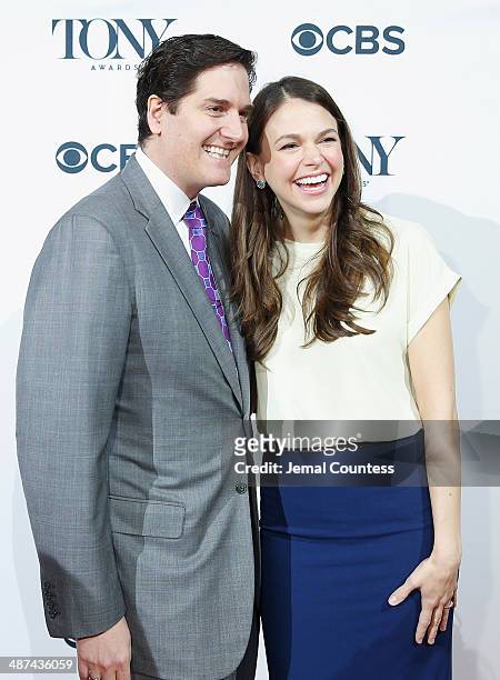 Chairman of the Broadway League Nick Scandalios and Actress Sutton Foster attend the 2014 Tony Awards Meet The Nominees Press Reception at the...