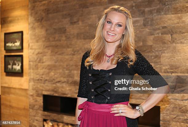 Christina Surer during a cocktail reception hosted by Lodenfrey and Baume & Mercier to present the limited Baume & Mercier Lodenfrey Edition on...