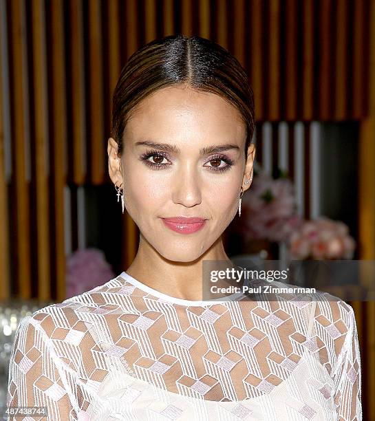Actress Jessica Alba, Founder and Chief Creative Officer of The Honest Company, attends the Honest Beauty Launch at Trump SoHo on September 9, 2015...