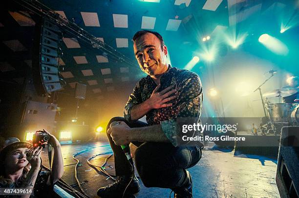 Samuel Herring of Future Islands performs at Barrowlands Ballroom on September 9, 2015 in Glasgow, Scotland.