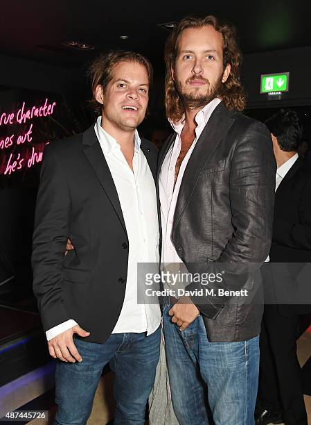 Timo Weber and Dan Kapp attend the friends & family opening of new club Charlie on September 9, 2015 in London, England.