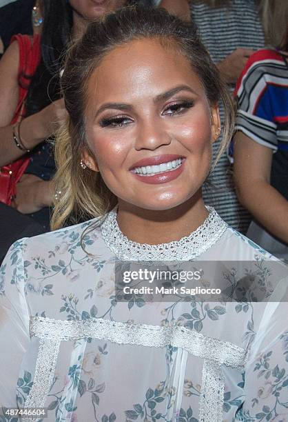 Model Chrissy Teigen attends the Lauren Conrad Spring 2016 during New York Fashion Week at Skylight Modern on September 9, 2015 in New York City.