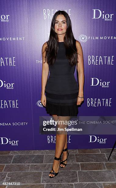 Personality Katie Lee attends a screening of Film Movement's "Breathe" hosted by The Cinema Society and Dior Beauty at Tribeca Grand Hotel on...