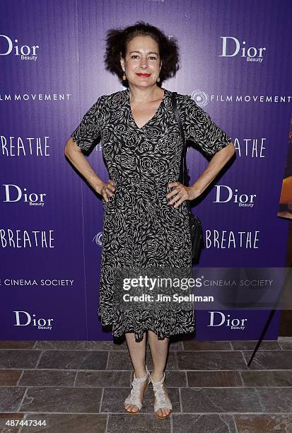 Actress Sean Young attends a screening of Film Movement's "Breathe" hosted by The Cinema Society and Dior Beauty at Tribeca Grand Hotel on September...