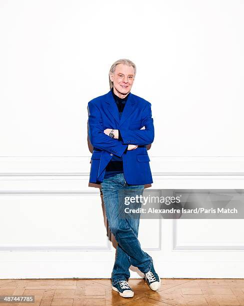 French singer Herbert Leonard is photographed for Paris Match on March 03, 2014 in Paris, France.
