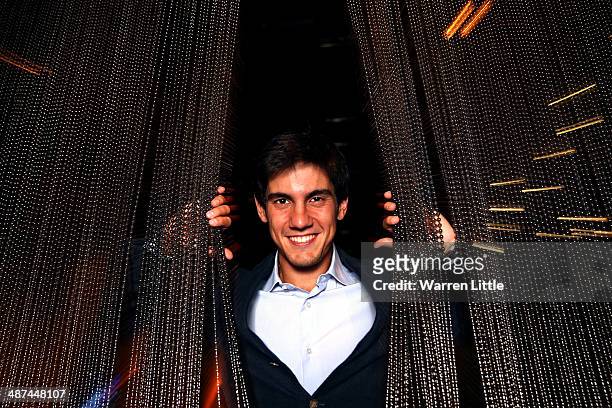 Matteo Manassero of Italy poses for a portrait during the 2014 HSBC Golf Business Forum at The Westin Hotel at Abu Dhabi Golf Club on April 29, 2014...