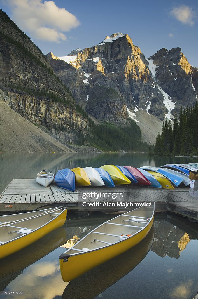 Canoes, Moraine Lake, Banff National Park