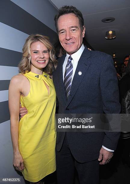 Actors Celia Keenan-Bolger and Bryan Cranston attend the 2014 Tony Awards Meet The Nominees Press Reception at the Paramount Hotel on April 30, 2014...
