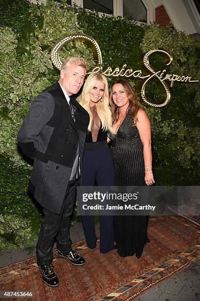Joe Simpson, Jessica Simpson and Tina Ann Drew attend the 10th Anniversary Celebration of the Jessica Simpson Collection at Tavern on the Green on...