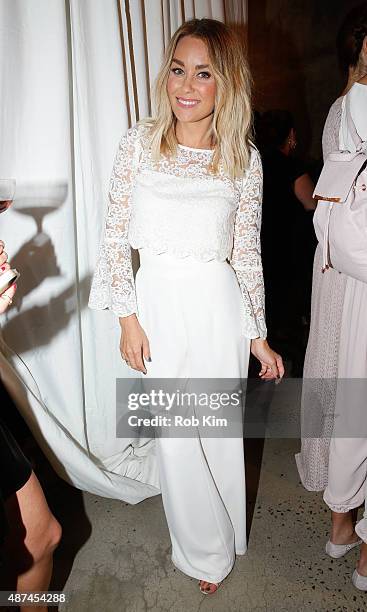 Designer Lauren Conrad appears backstage at the LC Lauren Conrad fashion show during Spring 2016 New York Fashion Week at Skylight Modern on...