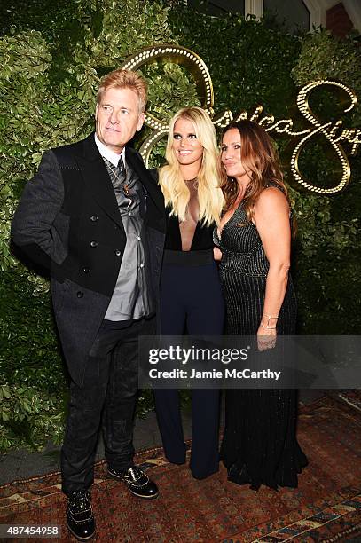 Joe Simpson, Jessica Simpson and Tina Ann Drew attend the 10th Anniversary Celebration of the Jessica Simpson Collection at Tavern on the Green on...