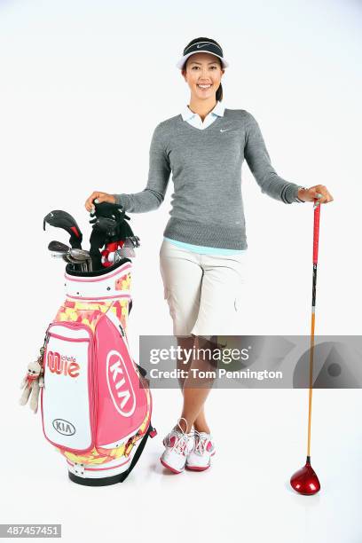 Player Michelle Wie poses for a portrait prior to the start of the North Texas LPGA Shootout Presented by JTBC at the Las Colinas Country Club on...