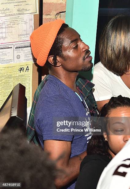 Andre 3000 attends Young Jeezy Surprise Announcement at the Dept Store on August 31, 2015 in Atlanta, Georgia.