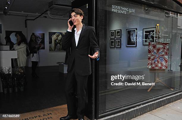 Sascha Bailey attends a private view of "The Route Less Travelled" curated by Sascha Bailey for The Something Else Collective as part of Covent...