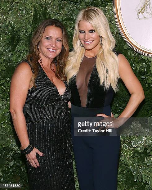 Tina Simpson and Jessica Simpson attend Jessica Simpson Collection - Presentation - Spring 2016 New York Fashion Week at Tavern on the Green on...