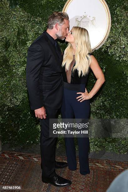 Eric Johnson and Jessica Simpson attend Jessica Simpson Collection - Presentation - Spring 2016 New York Fashion Week at Tavern on the Green on...