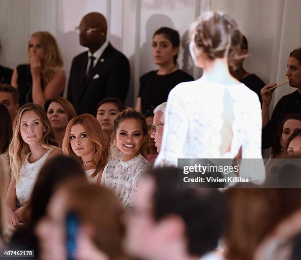 Model Dylan Frances Penn, actress Ashley Tisdale, model Chrissy Teigen, and Chief Executive Officer of Kohl's Corporation Kevin Mansell attend the LC...