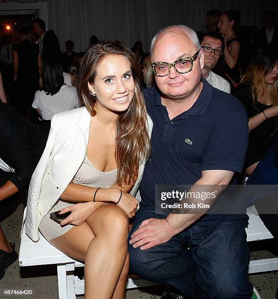 Mickey Boardman and guest attend the LC Lauren Conrad fashion show during Spring 2016 New York Fashion Week at Skylight Modern on September 9, 2015...