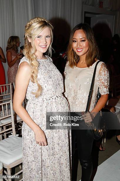 Amber Fillerup and Aimee Song attend the LC Lauren Conrad fashion show during Spring 2016 New York Fashion Week at Skylight Modern on September 9,...