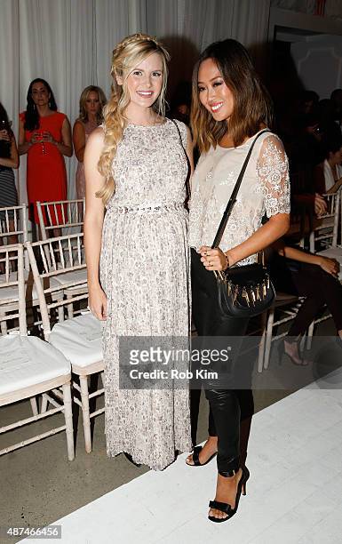 Amber Fillerup and Aimee Song attend the LC Lauren Conrad fashion show during Spring 2016 New York Fashion Week at Skylight Modern on September 9,...