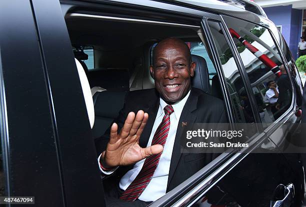 Keith Christopher Rowley, Prime Minister of Trinidad & Tobago, departs his swearing-in ceremony at Queen's Hall in Port of Spain, Trinidad on...