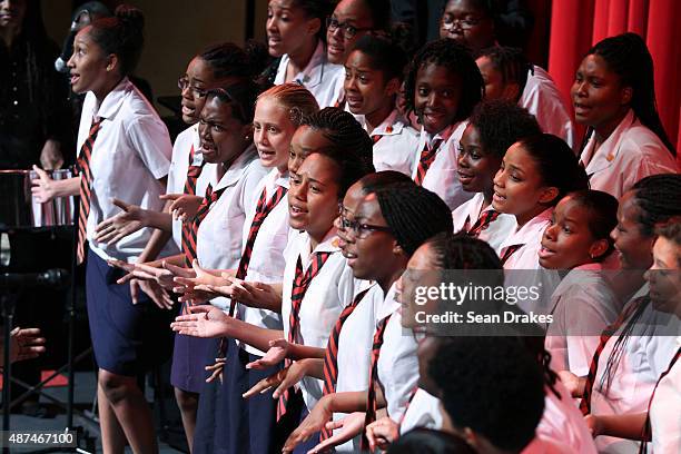 Bishop Anstey Senior Choir performs at the swearing-in ceremony for the new Prime Minister of Trinidad & Tobago, Keith Christopher Rowley, and new...