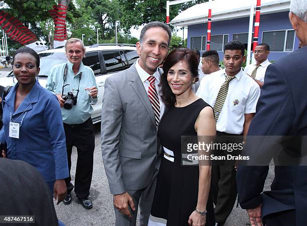 Faris Al-Rawi , the newly-appointed Attorney General for Trinidad & Tobago, with his wife Mona Al-Rawi at the swearing-in ceremony at Queen's Hall in...
