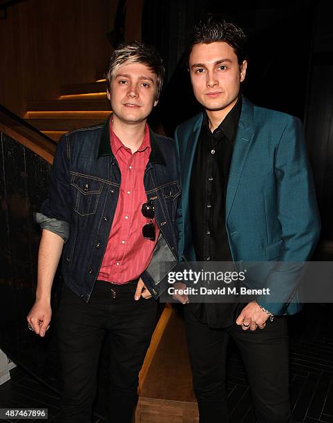 Rupert Stansall and Henry Stansall of band Ruen Brothers attend the Notion Magazine X Swatch Issue 70 launch party at Chotto Matte on September 9,...