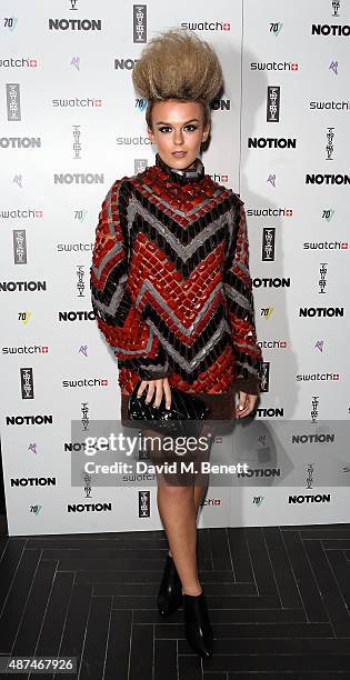 Tallia Storm attends the Notion Magazine X Swatch Issue 70 launch party at Chotto Matte on September 9, 2015 in London, England.
