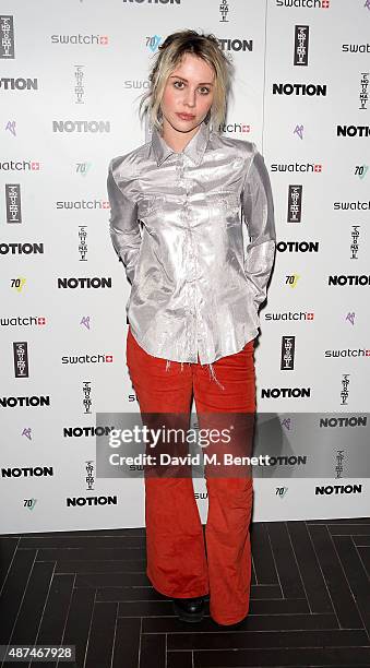 Billie JD Porter attends the Notion Magazine X Swatch Issue 70 launch party at Chotto Matte on September 9, 2015 in London, England.