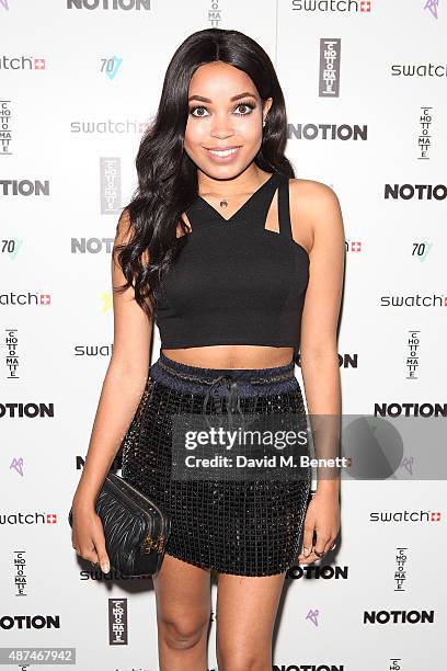 Dionne Bromfield attends the Notion Magazine X Swatch Issue 70 launch party at Chotto Matte on September 9, 2015 in London, England.