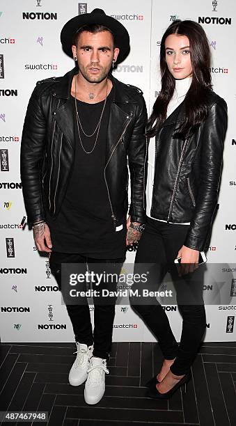 Chris Percival and Lucy Gascoyne attends the Notion Magazine X Swatch Issue 70 launch party at Chotto Matte on September 9, 2015 in London, England.