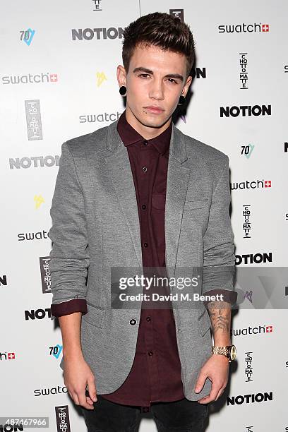 Jake Sims attends the Notion Magazine X Swatch Issue 70 launch party at Chotto Matte on September 9, 2015 in London, England.