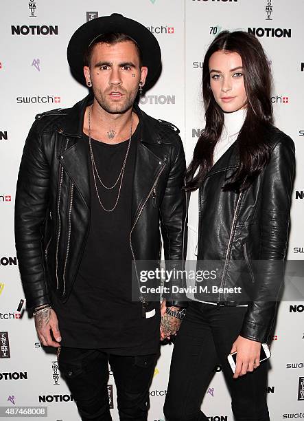 Chris Percival and Lucy Gascoyne attends the Notion Magazine X Swatch Issue 70 launch party at Chotto Matte on September 9, 2015 in London, England.