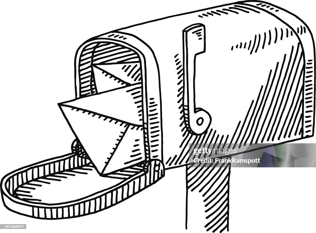 Abrir caixa de correio carta de desenho