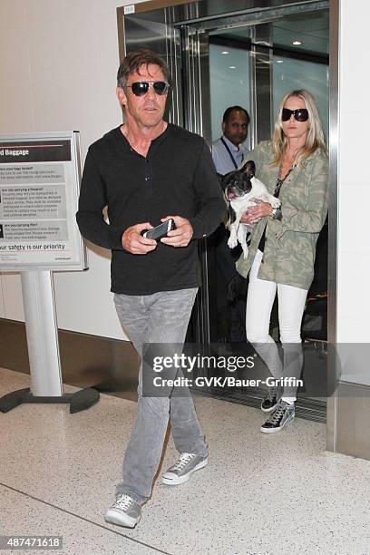 Dennis Quaid and Kimberly Quaid are seen at LAX. On September 09, 2015 in Los Angeles, California.