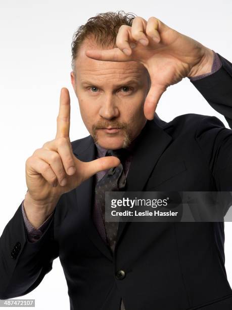 Documentary filmmaker Morgan Spurlock is photographed at the Tribeca Film Festival on April 21, 2014 in New York City.